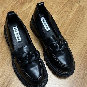 Steve Madden Chunky Black Chain Loafers women’s size 9